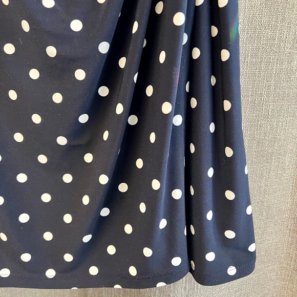 Lauren Ralph Lauren - Dark Navy Polkadot Dress -  Size 2 - Flutter Sleeve - Picture 10 of 10